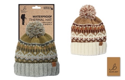 Waterproof Bobble Hat, Patterned