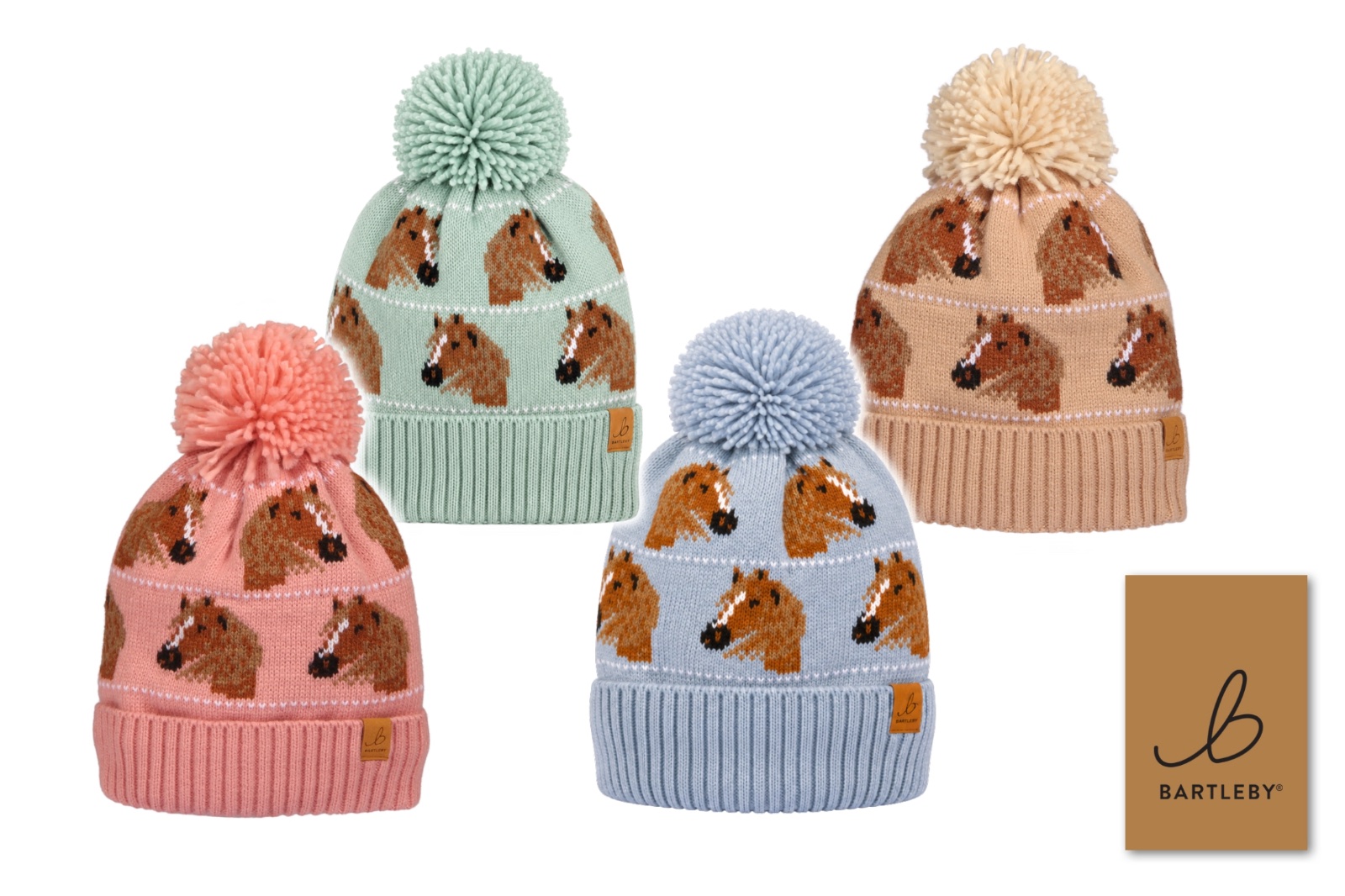 Waterproof Bobble Hat - Horse