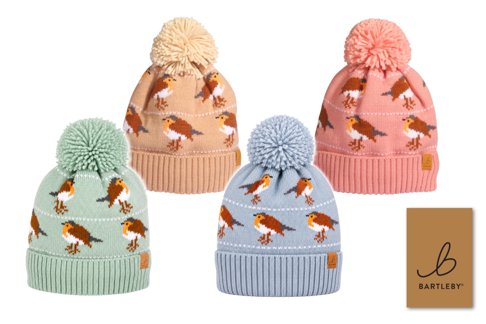 Waterproof Bobble Hat - Robin