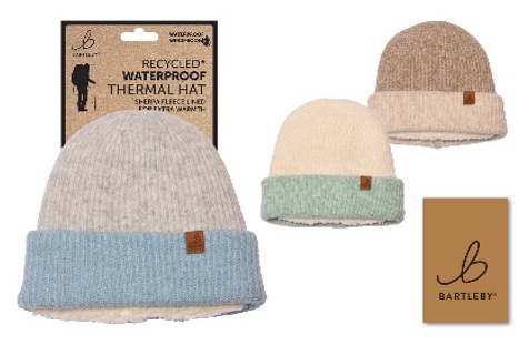 Waterproof Hat - Sherpa Lined, Contrast Brim